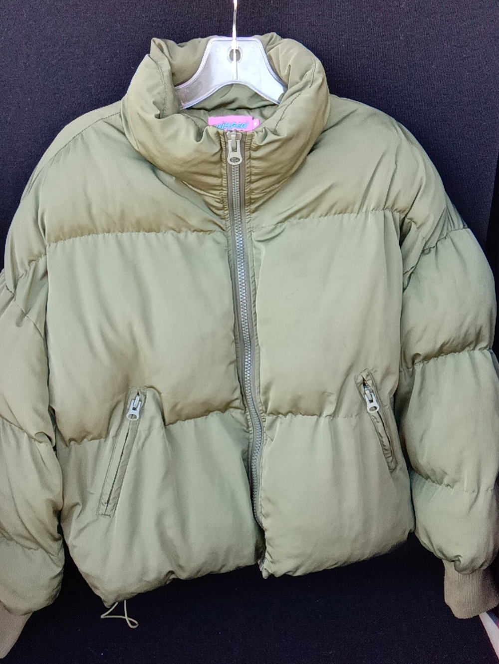 Edikted Olive Green Puffer Jacket
